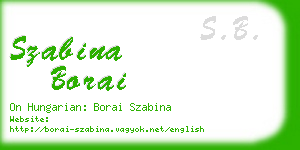 szabina borai business card